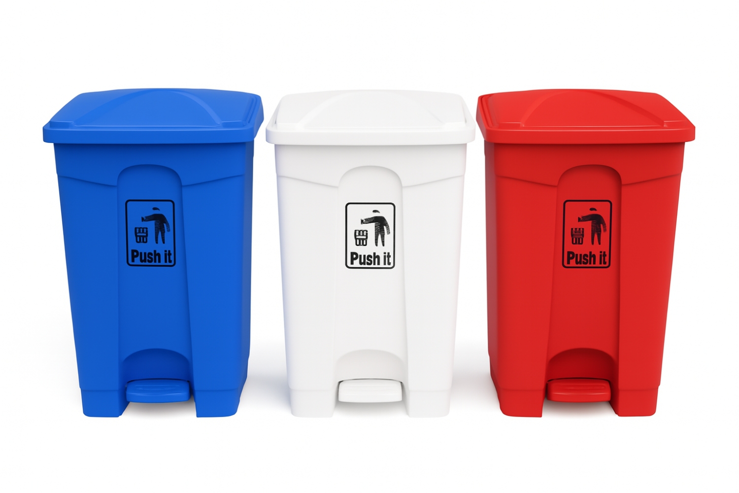Zidello 90L Plastic Pedal Bin (830mm x 410mm x 510mm) – Heavy-Duty Foot-Operated Dustbin for Commercial & Office Use